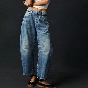 We the Free Good Luck Mid-Rise Barrel Jeans